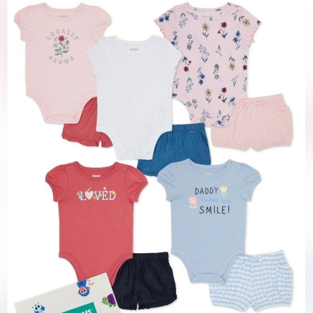 Baby Girl Mix And Match Garanimals Shorts Shirts Onesie Tops Size 12 Months